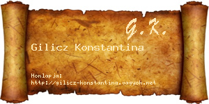 Gilicz Konstantina névjegykártya